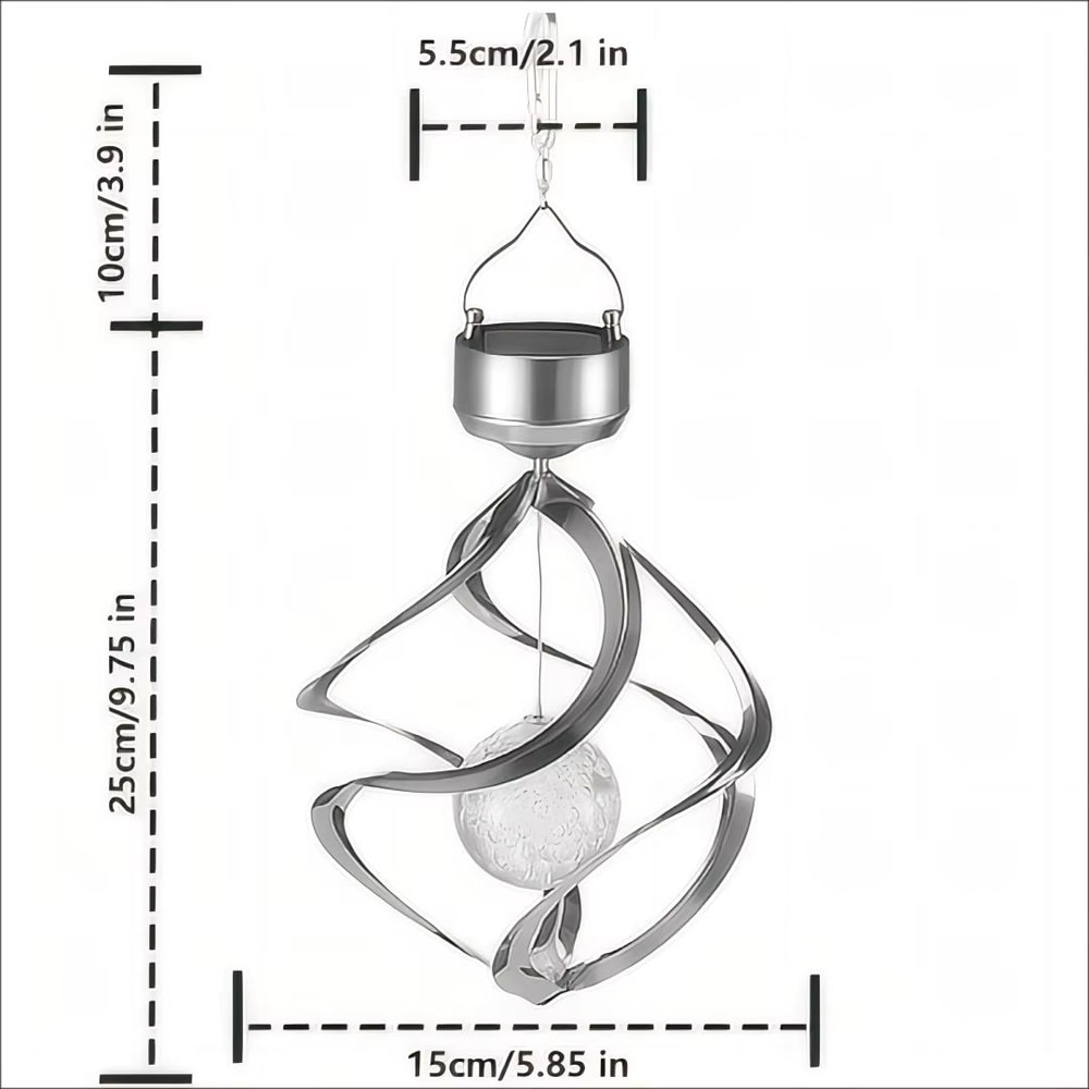 Solar Wind Chime Pendant Light Outdoor Decorative Garden LED Lamp 6