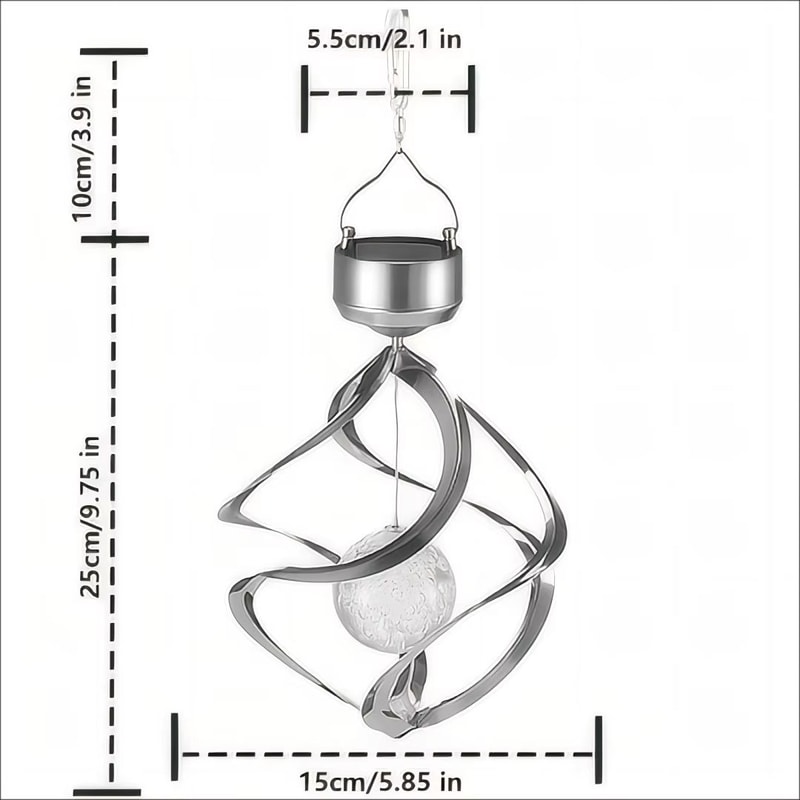 Solar Wind Chime Pendant Light Outdoor Decorative Garden LED Lamp 6