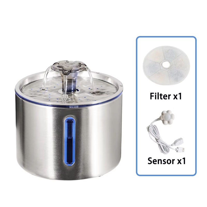 Stainless Steel Automatic Cat Water Fountain 8454 Fl Oz Pet Hydration Dispenser 7