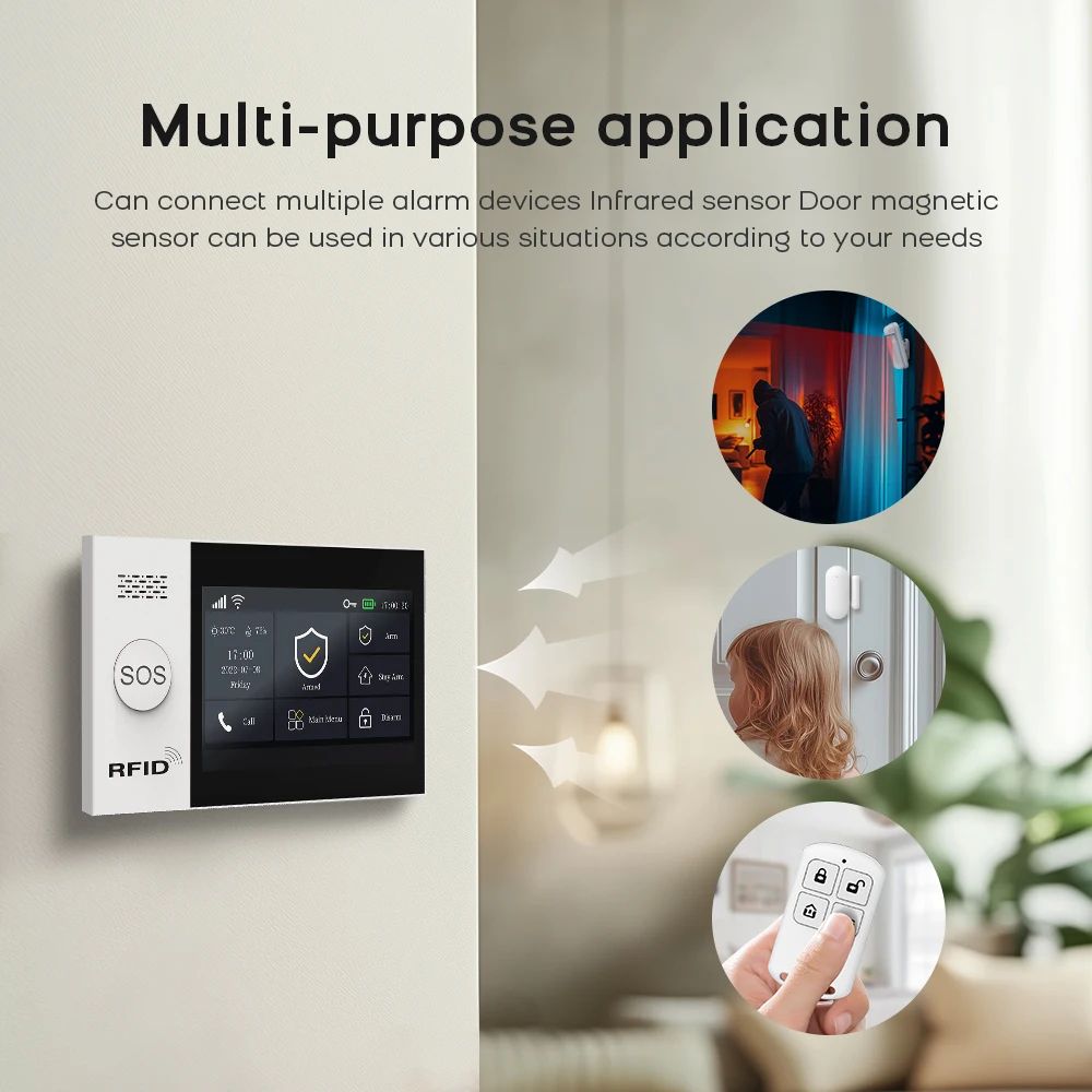 PGST PG107 4G WiFi Smart Home Security Alarm System With 43 Touch Screen 3