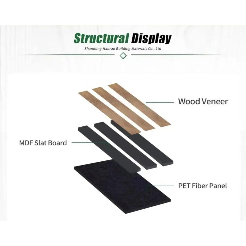 Natural Oak Acoustic Wood Slat Flexible SoundAbsorbing Wall Panels 6