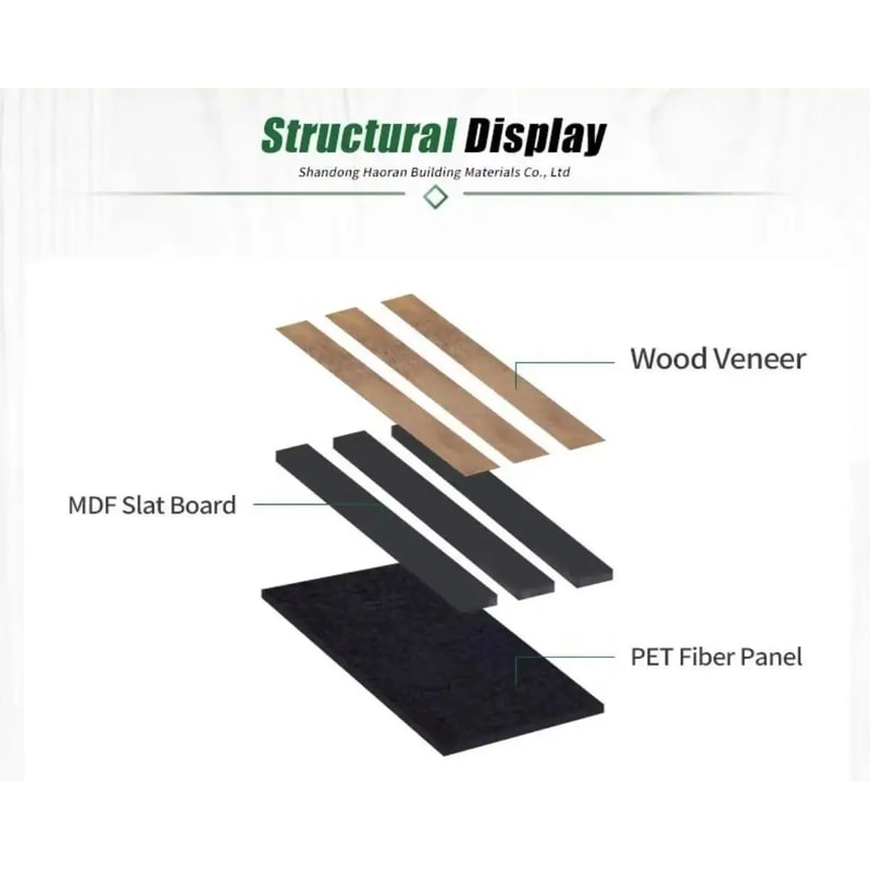 Natural Oak Acoustic Wood Slat Flexible SoundAbsorbing Wall Panels 6