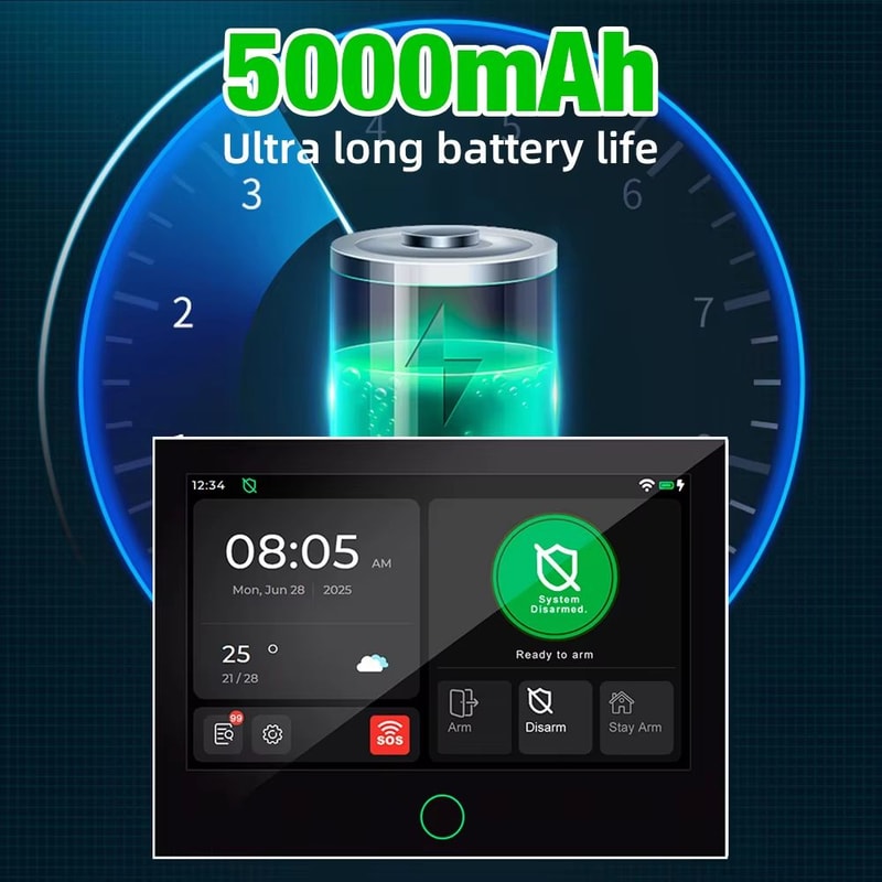 KERUI 4G WiFi Smart Home Alarm System With 7Inch IPS Touch Screen Panel 3