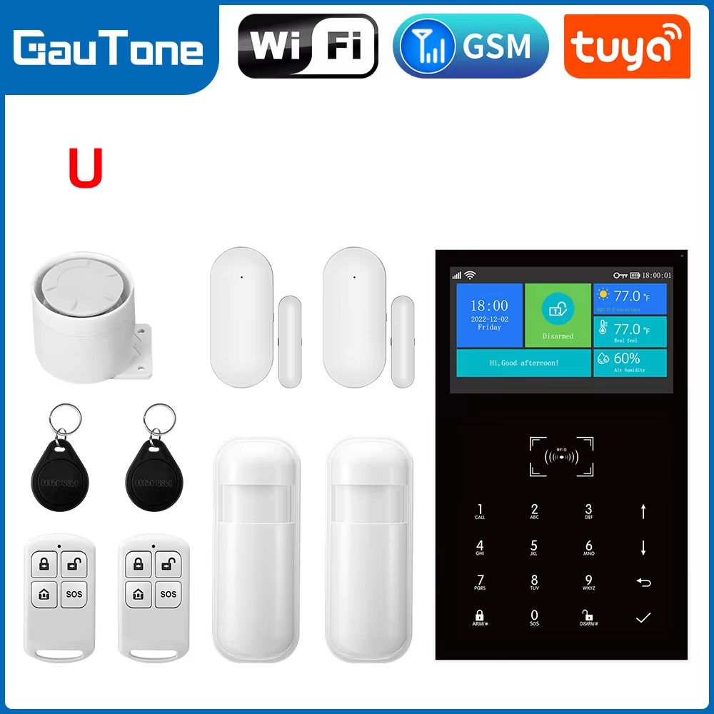 PG109 43Inch Tuya Smart WiFi GSM Home Security Alarm System With Temperature Display 7