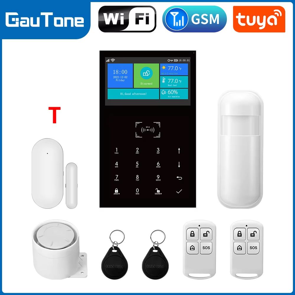 PG109 43Inch Tuya Smart WiFi GSM Home Security Alarm System With Temperature Display 8