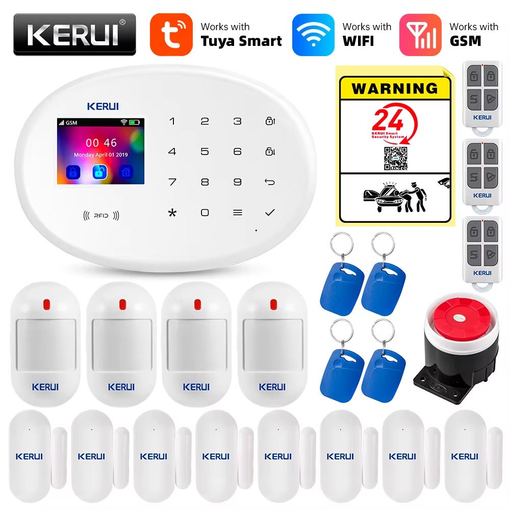 Tuya Smart 43Inch WiFi GSM Home Security Alarm System With Temperature Display 10