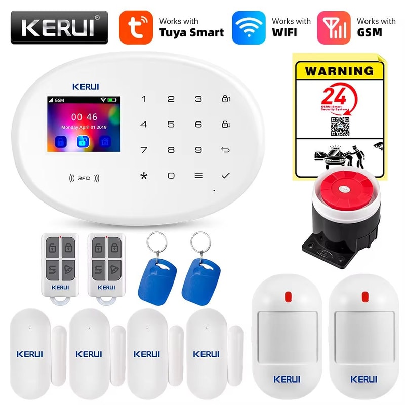 Tuya Smart 43Inch WiFi GSM Home Security Alarm System With Temperature Display 8