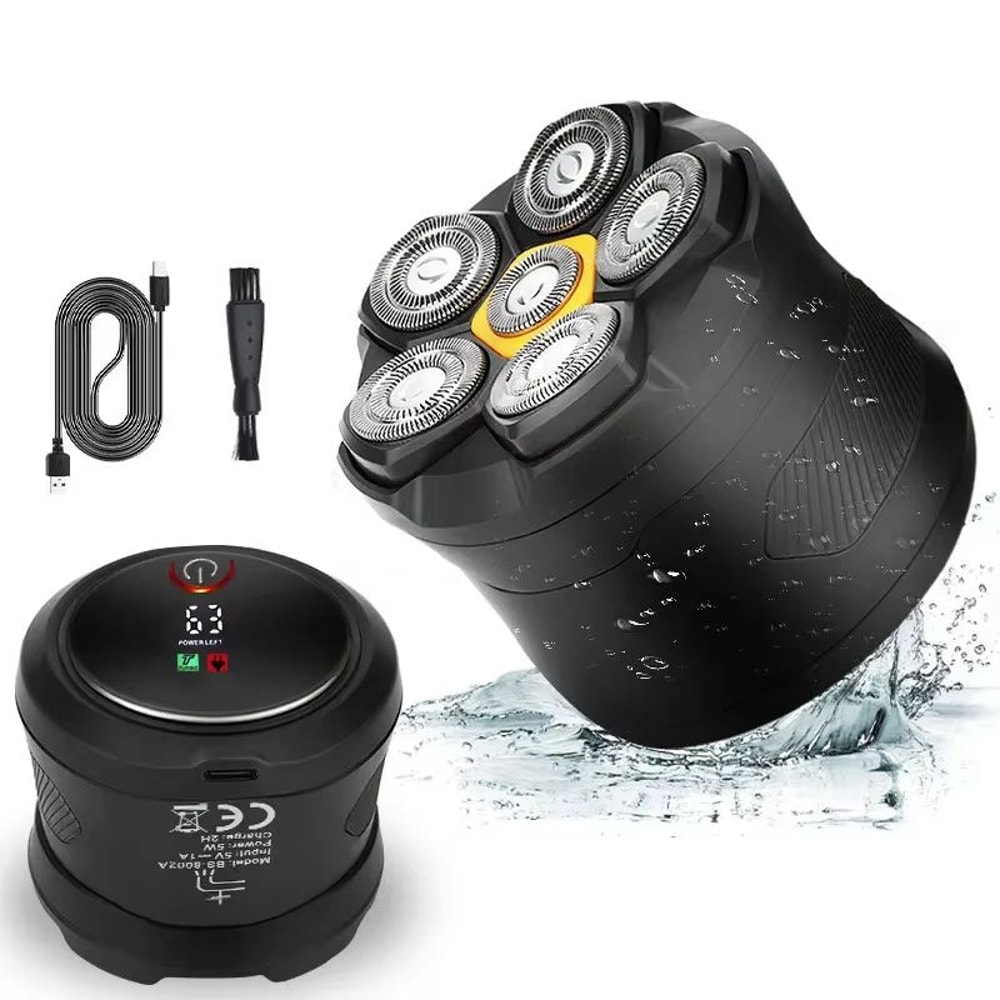 TINSOL Titanium Electric Head Shaver For Bald Men With 6D Magnetic Razor 6