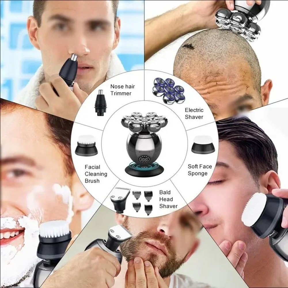 7D Floating Cutter Electric Shaver For Men Portable Waterproof Beard And Head Trimmer 5
