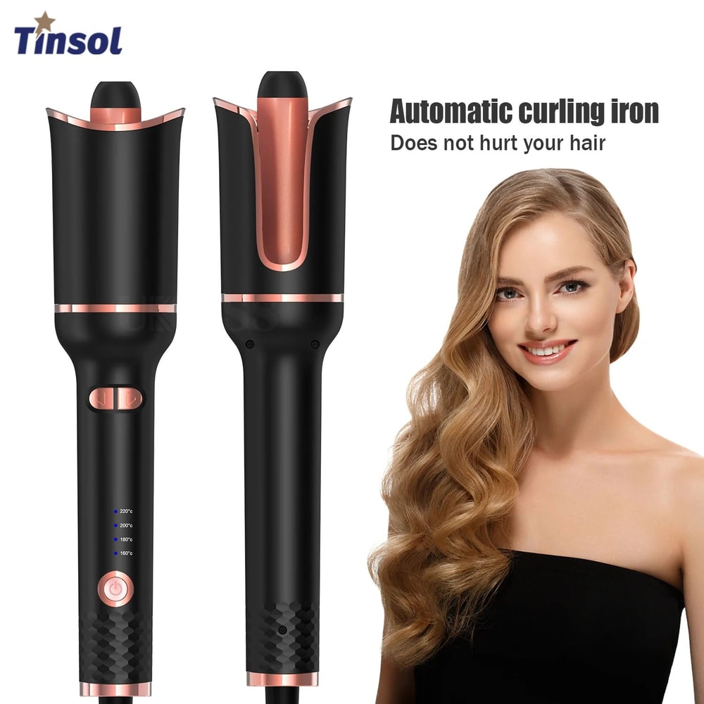 TINSOL Professional Ceramic AutoRotating Air Curling Iron For Effortless Styling 0