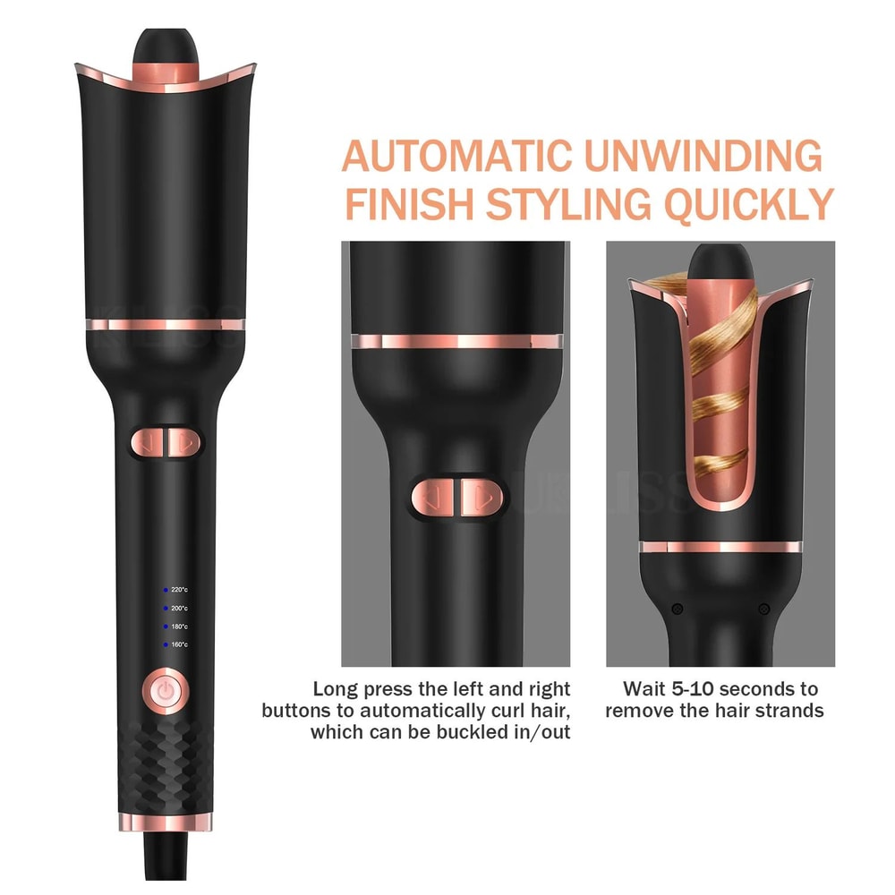 TINSOL Professional Ceramic AutoRotating Air Curling Iron For Effortless Styling 1