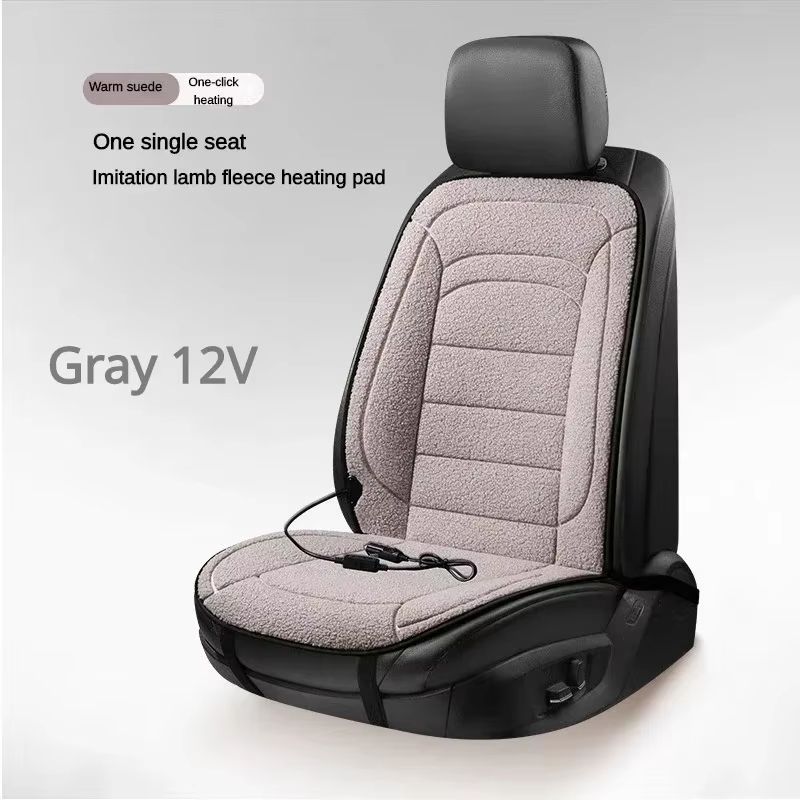TINSOL 12V Heated Car Seat Cover Winter Heated Cushion For Back Seat 7