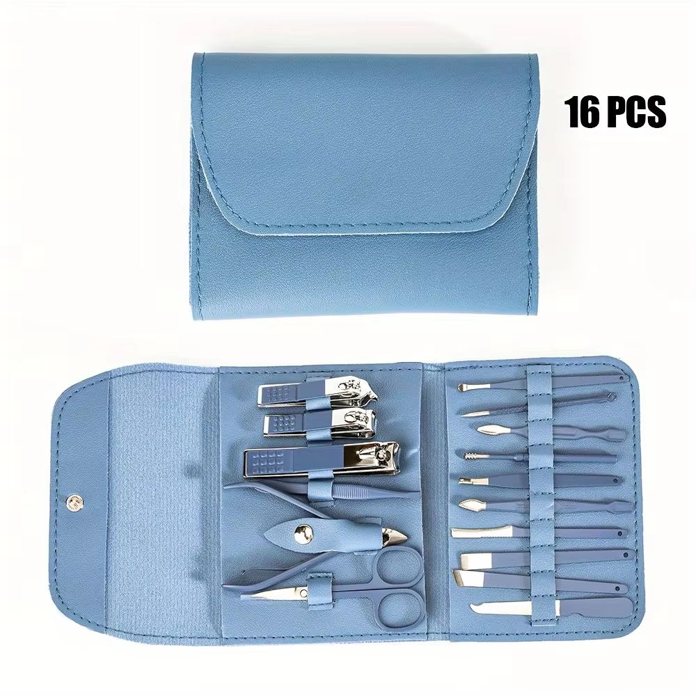 TINSOL 16Piece Professional Nail Clippers And Cuticle Nippers Set With Travel Case 7