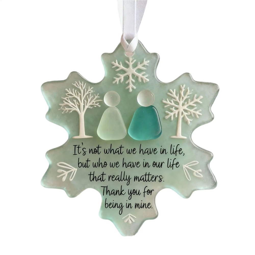 TINSOL Snowflake Friendship Acrylic Pendant Clear Holiday Ornament 1