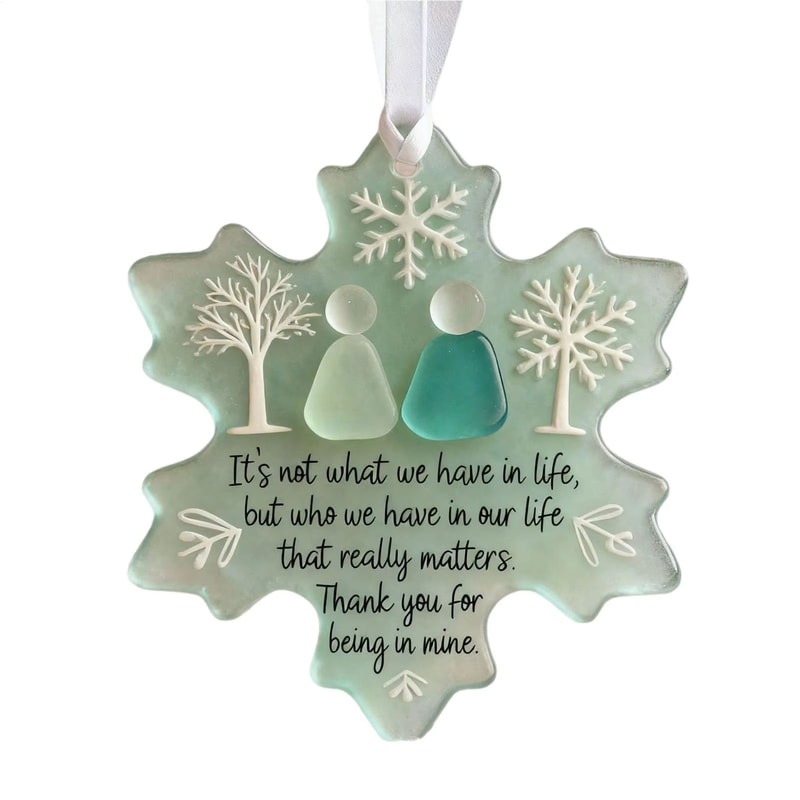 TINSOL Snowflake Friendship Acrylic Pendant Clear Holiday Ornament 1