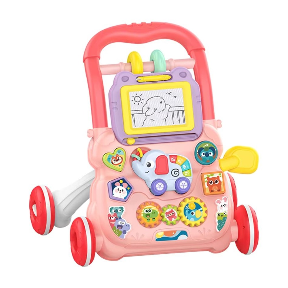 Multifunction Baby Cartoon Push Walker Toy With Music And Drawing Board 6