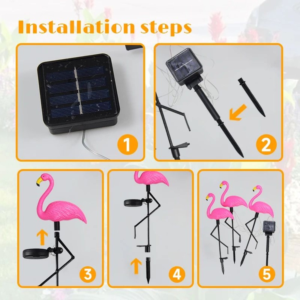 Solar Flamingo LED Outdoor Garden Light Waterproof Stake Lantern 5