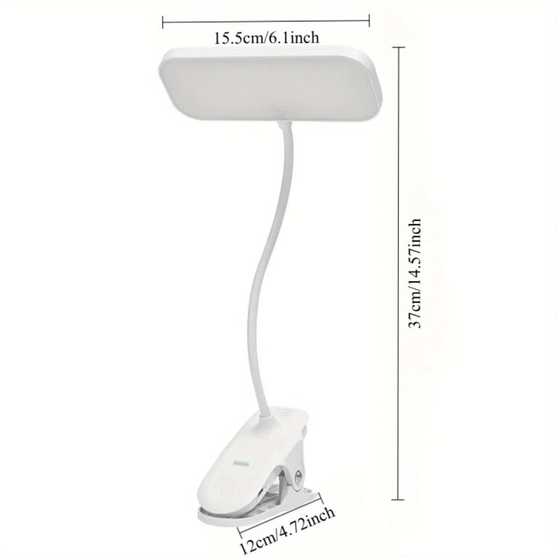 Portable Rechargeable LED Clip Lamp 3Mode Touch Desk Light 1