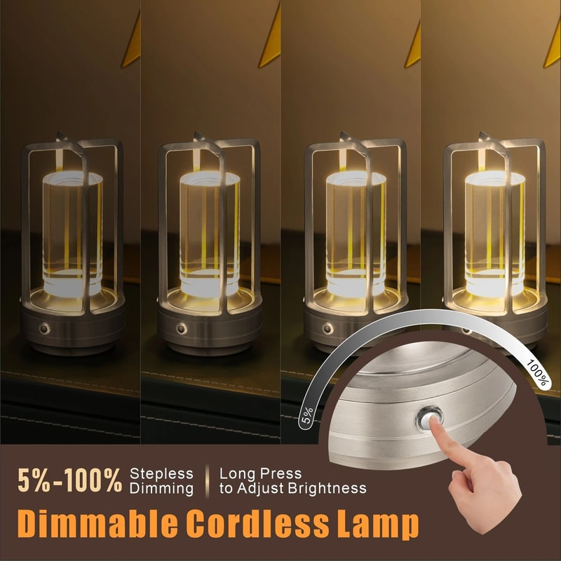GGbingo Cordless LED Table Lamp Portable Atmosphere Light For Home Outdoor Use 2