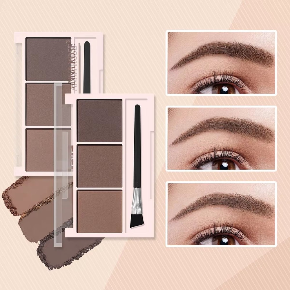 ThreeShade Waterproof LongLasting Eyebrow Powder Palette 6