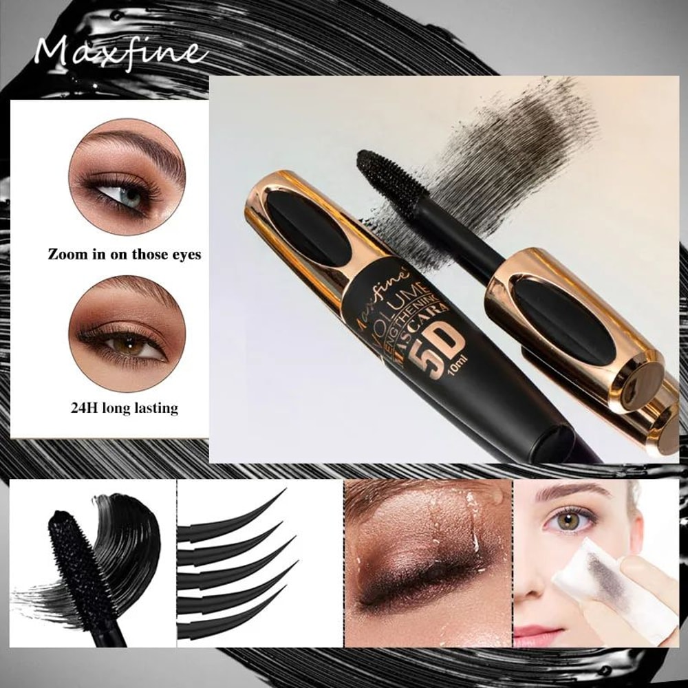 5D Silk Mascara Black Waterproof Lengthening Lash Enhancer 2