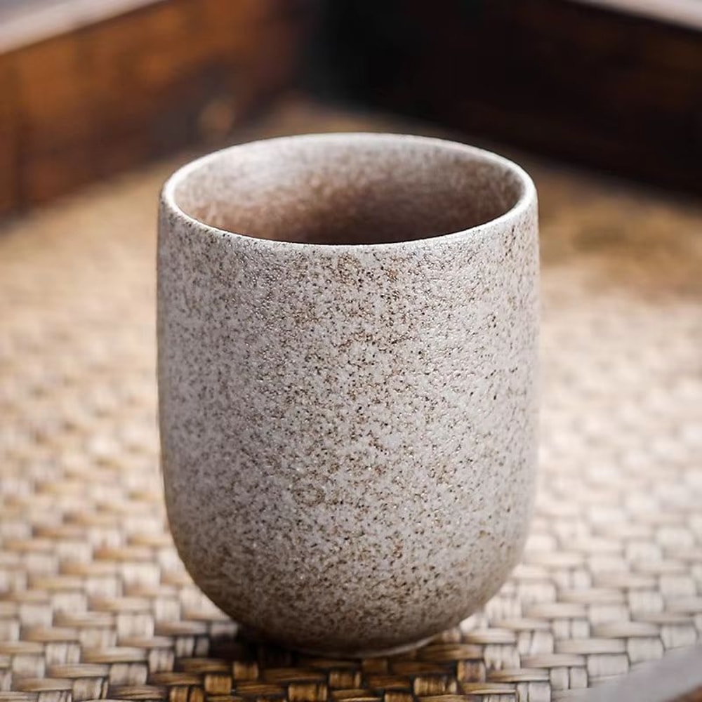 Vintage Japanese Stoneware Tea Cup 439 Fl Oz Rustic Ceramic Drinkware 8