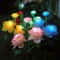 Solar Peony Flower Garden Lights 3 Head Waterproof Pink Pathway Stake Lamps 3