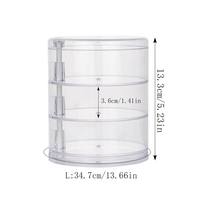 Rotating Jewelry Organizer Box With Lid For Earrings Bracelets And Makeup Storage 8