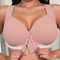 Seamless Front Closure Minimizer Bra Vest Style Fixed Cup Wireless Comfort 0