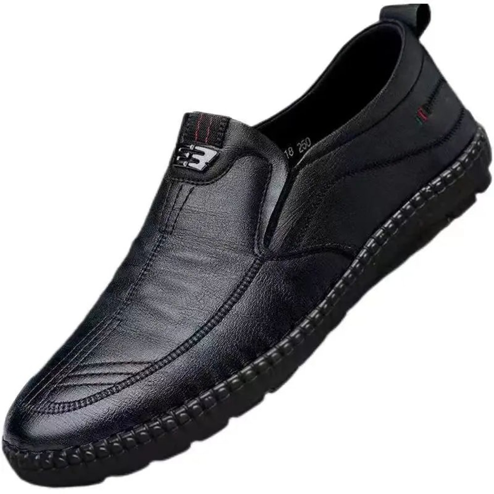 Mens Slip On PU Leather Loafers Non Slip Breathable Casual Driving Shoes For Work 4