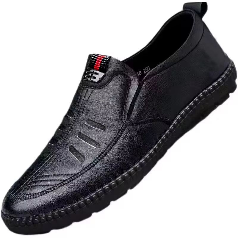 Mens Slip On PU Leather Loafers Non Slip Breathable Casual Driving Shoes For Work 5