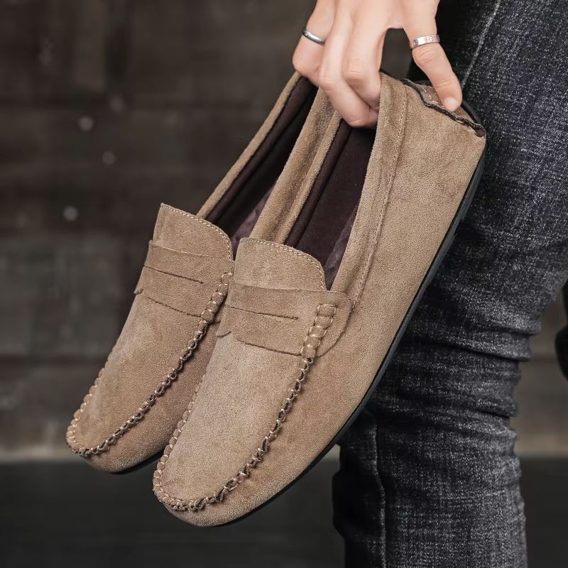 Mens Suede Casual Slip On Loafers Breathable Driving And Boat Shoes 12