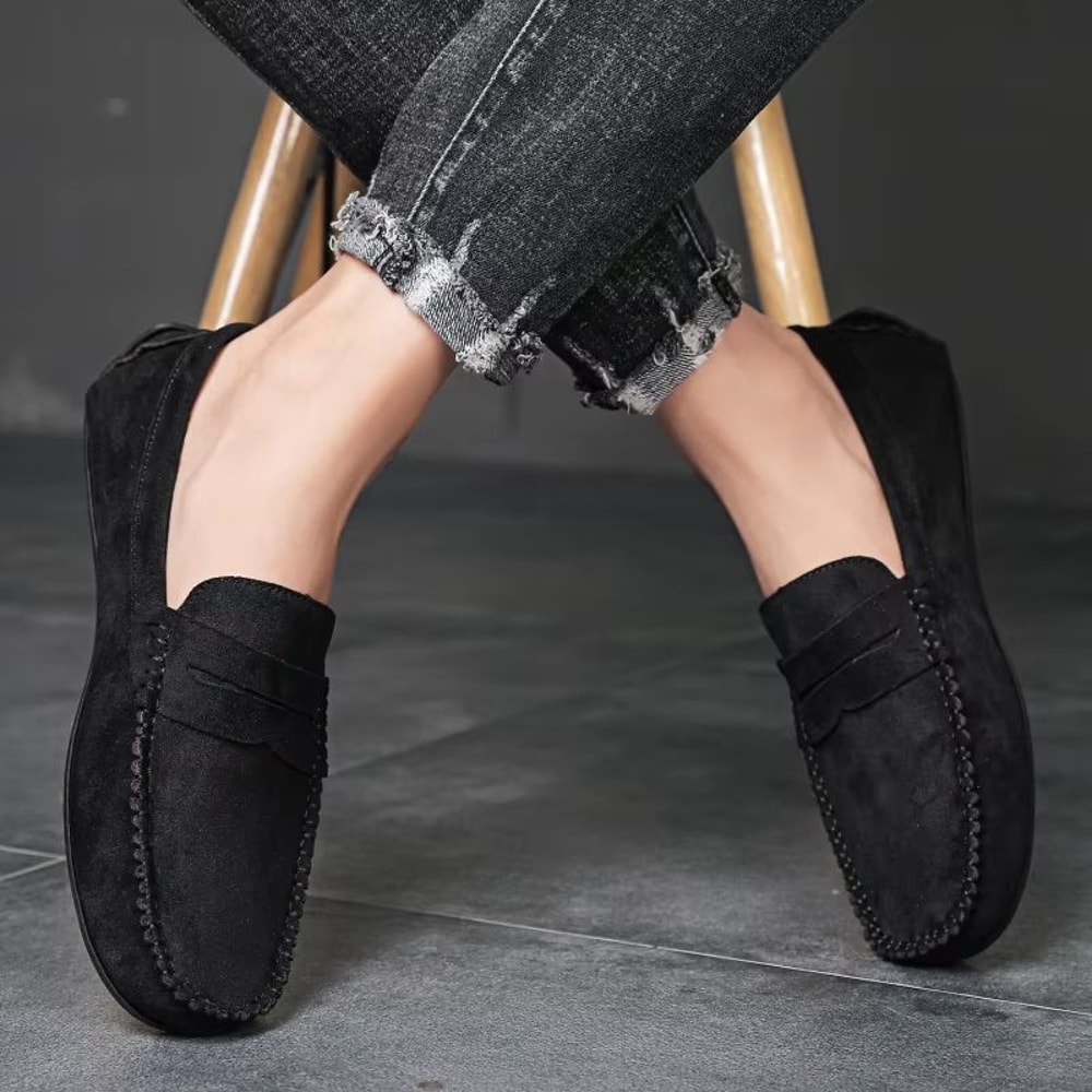 Mens Suede Casual Slip On Loafers Breathable Driving And Boat Shoes 5