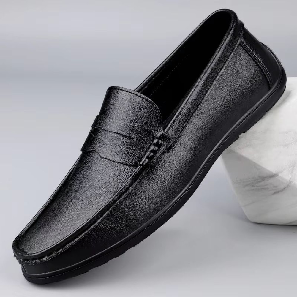 Genuine Leather Mens Comfortable Slip On Loafers Breathable Casual And Formal Shoes 3