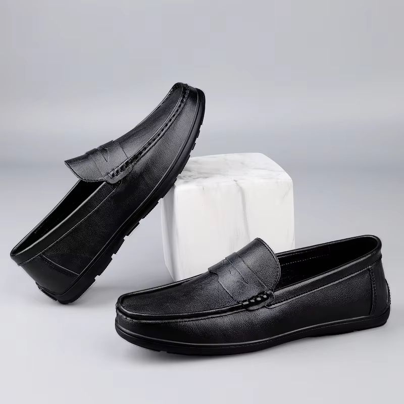 Genuine Leather Mens Comfortable Slip On Loafers Breathable Casual And Formal Shoes 4