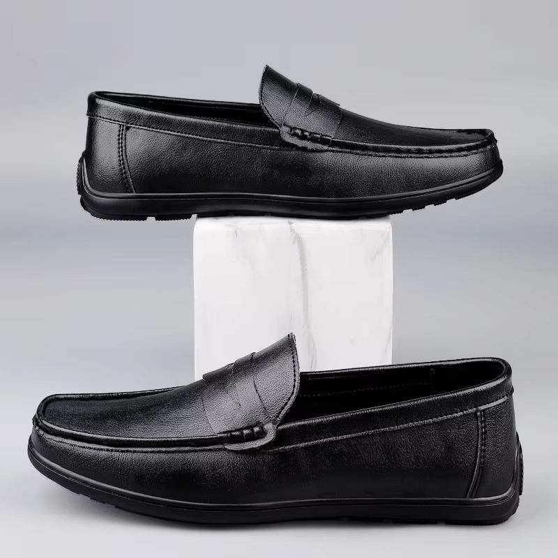 Genuine Leather Mens Comfortable Slip On Loafers Breathable Casual And Formal Shoes 5