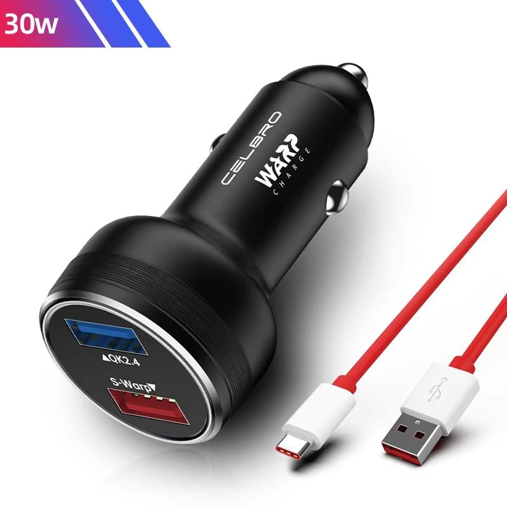 OnePlus Dual USB Car Charger 80W Super Fast SuperVOOC Warp Charge Adapter 9