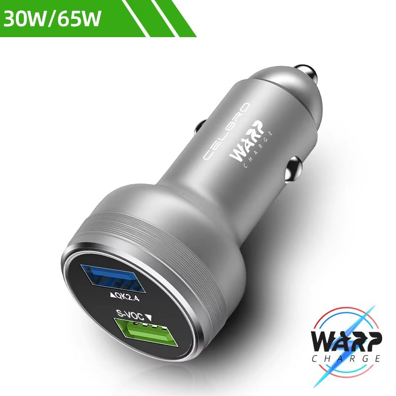 OnePlus Dual USB Car Charger 80W Super Fast SuperVOOC Warp Charge Adapter 6