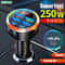 UYUXIO 6 In 1 Car Charger Dual PD USB C Fast Car Charger With Voltage Display And Color Light 0