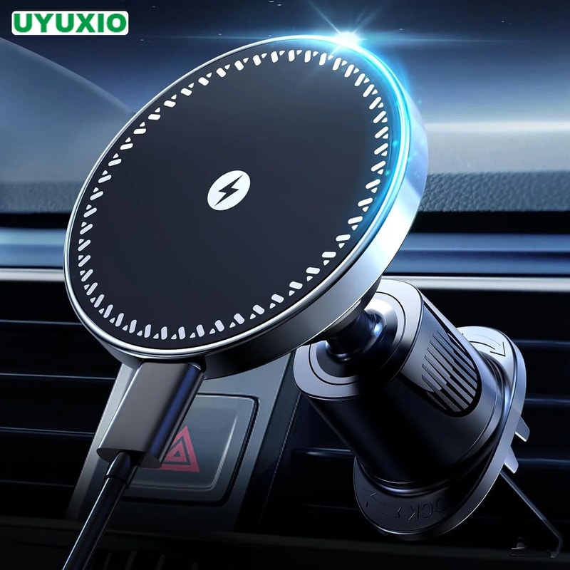 UYUXIO Magnetic 15W Wireless Car Charger And Air Vent Phone Holder 0