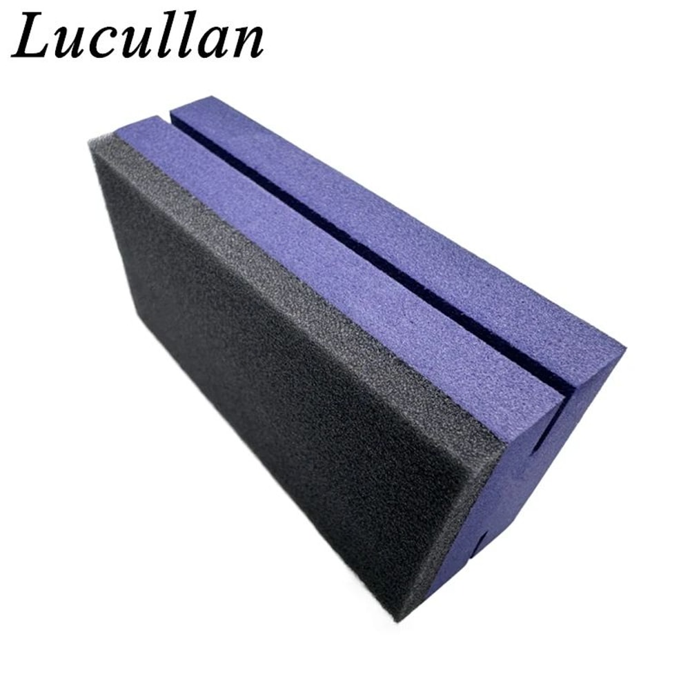 Ceramic Coating Applicator Kit With Purple Sponge And Dark Blue Suede Cloths 5