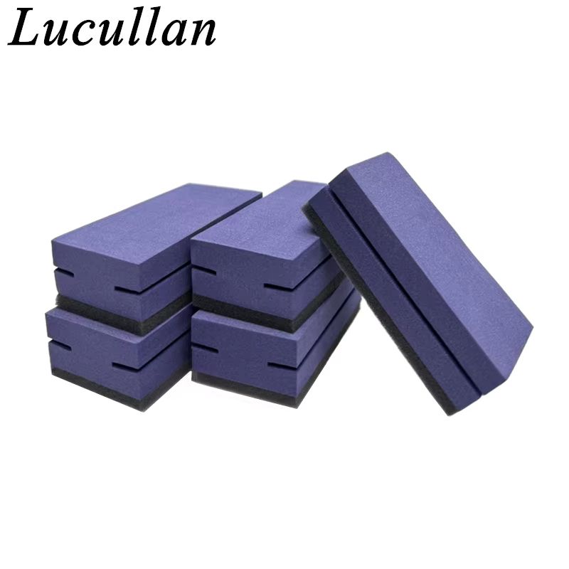 Ceramic Coating Applicator Kit With Purple Sponge And Dark Blue Suede Cloths 6