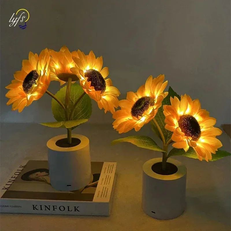 Rechargeable Sunflower LED Night Light With 3 LED Modes For Bedroom And Desktop 2