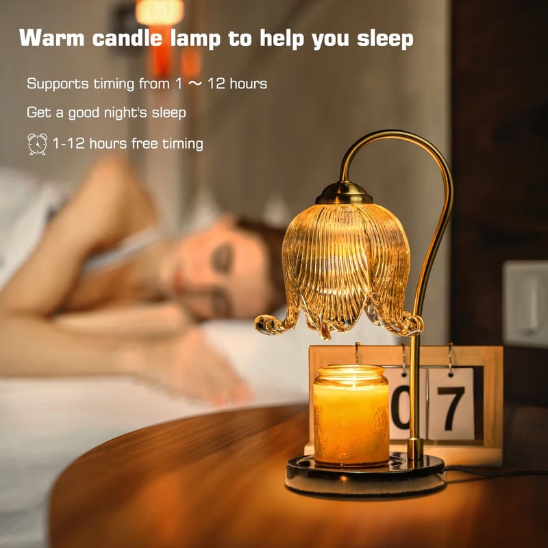 French Retro Tulip Flower Warm Candle Lamp For Bedroom And Table 4