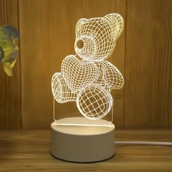 3d creative bear acrylic usb led night light for home and holiday decor