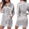 Glossy Ice Silk Nightgown Robe For Women Plus Size Comfort Sleepwear 1