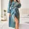 Womens Floral Silk Loungewear Robe With Long Sleeves AllSeason Comfort 6