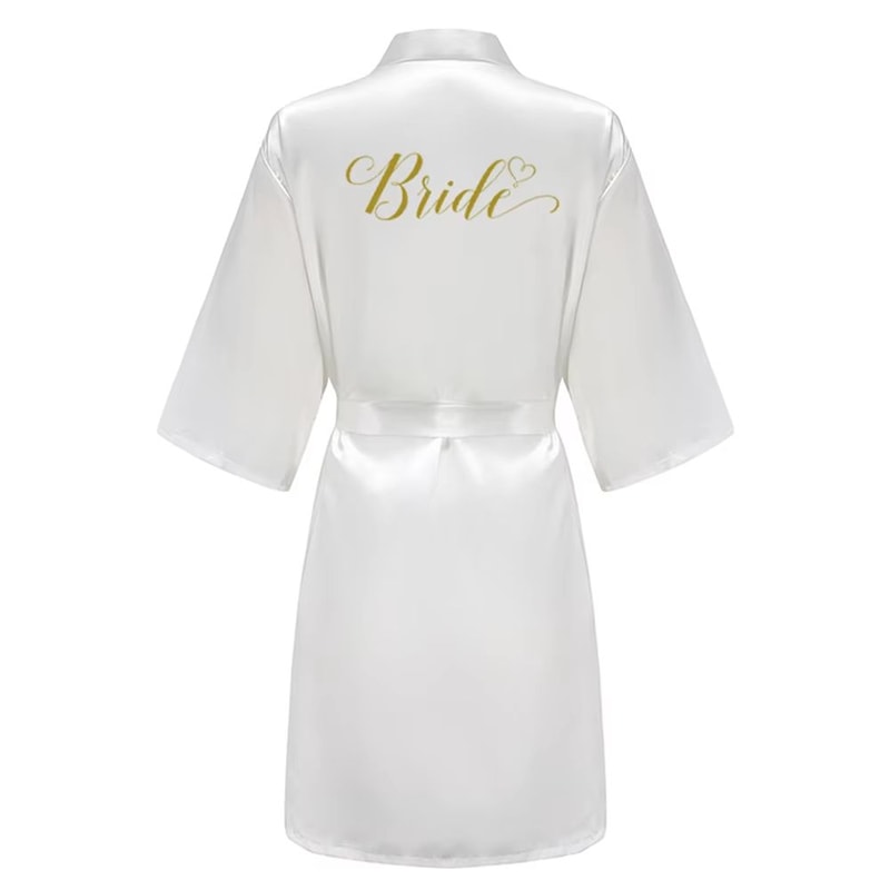 Grass Green Satin Bridal Party Robes With White Letter Bridesmaid Style 11