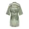 Grass Green Satin Bridal Party Robes With White Letter Bridesmaid Style 6