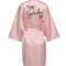 Team Bride Satin Kimono Robe With Black Letters For Wedding Party 14